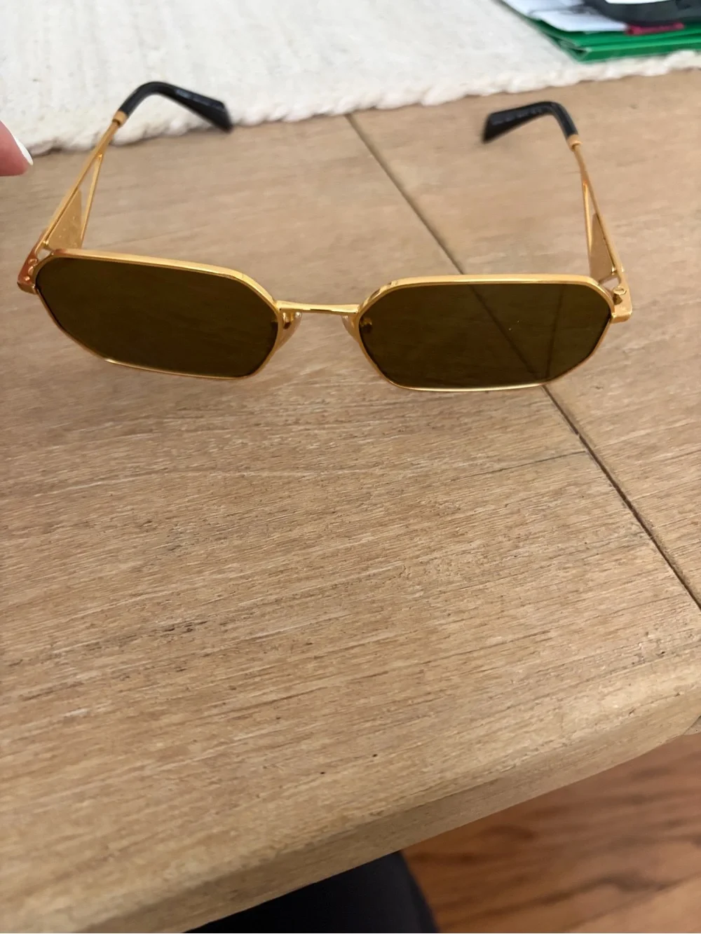 Prada Gold Frame Sunglasses with Prada Logo - worn only 2x!
